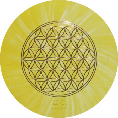 Blume des Lebens-Mauspad | Mousepad - Chakrenfarbe gelb | Solarplexus-Chakra - atalantes spirit®